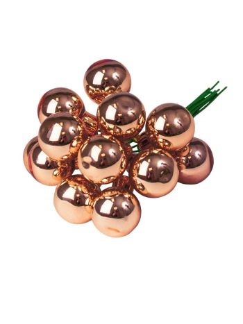 Üveggömb pick- fényes bronz- 2cm-es- 12 db-os köteg