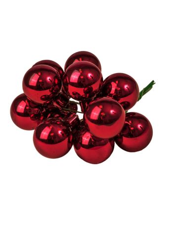 Üveggömb pick- fényes bordó- 2cm-es- 12 db-os köteg