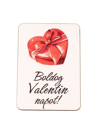 4db. Boldog Valentin napot feliratos dekor fa tábla 7 x 5cm