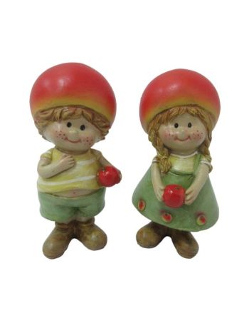 Gyerek fiú- lány almasapkában álló poly 3-8x3-5x8 cm piros- zöld 2 féle