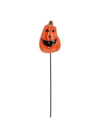 Halloween tök betűzős kerámia 4x6x3 cm narancssárga- fekete
