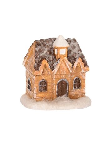 Ház havas- poly- 4-5x4-2x4-7 cm- barna