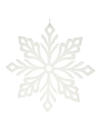Hópehely flokkolt- akasztós műanyag 40-6 cm fehér
