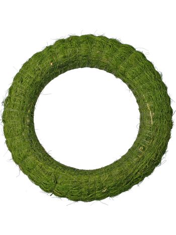 Szizállal bevont széna koszorúalap 20cm/4cm - Zöld