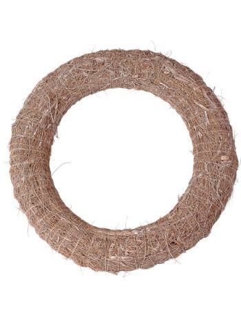Szizállal bevont széna koszorúalap 25cm/5cm - Bézs