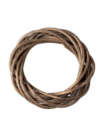 Fonott vessző koszorúalap 15cm/3cm - Szürke