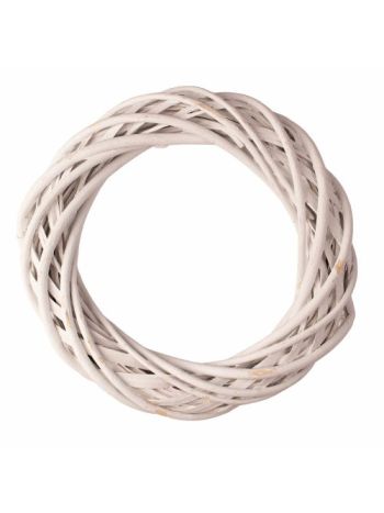 Fonott vessző koszorúalap 20cm/4cm - Fehér