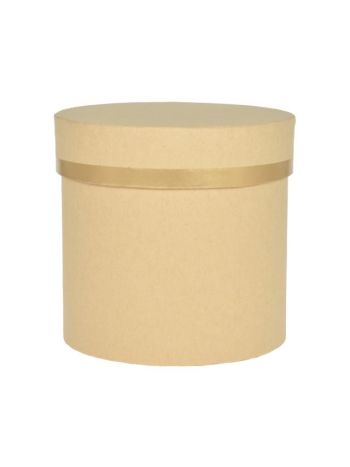 Kalapdoboz arany szegéllyel papír 10x10 cm bézs