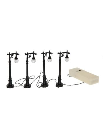 Kandeláber minifüzér- elemes- műanyag- 10-5 cm- fekete- S/4