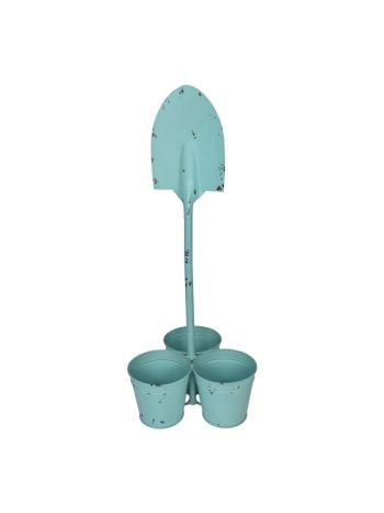 Kaspós állvány kerti szerszámmal fém 27-94x26-04x55-25cm kék  DD64437