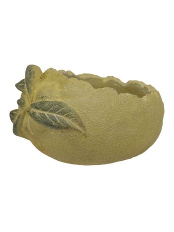 Kaspó citrom forma cement 18-5x12x10-5 cm sárga