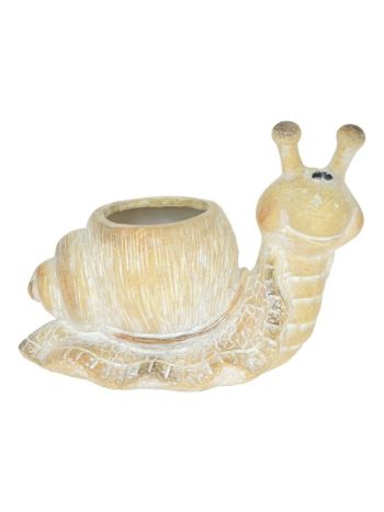 Kaspó ültethető- csiga- poly 17-5x10x13 cm natúr