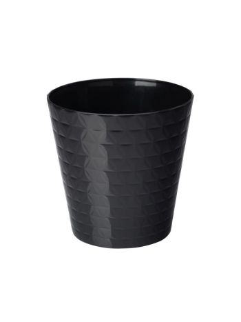 Kaspó DIAMENT kerek 19 műanyag 19x19 cm fekete