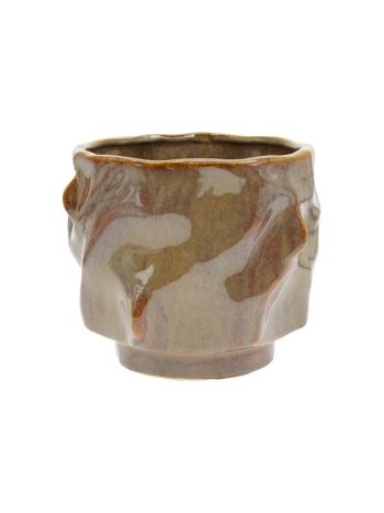 Kaspó kerámia 18-8x18-8x16 cm barna