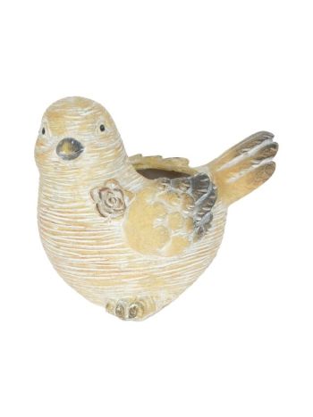 Kaspó ültethető- madár- poly 15x11x13 cm natúr