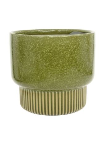 Kaspó mintás kerámia 17-8x17-8x16-2 cm zöld- bézs