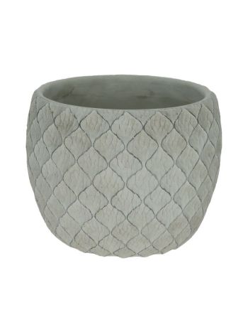 Kaspó rombusz mintával cement 22x22x17-8 cm szürke