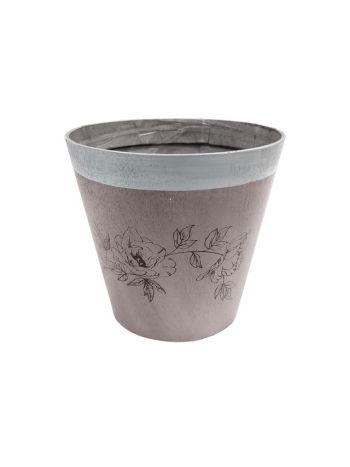 Kaspó ültethető virágmintás nyírfa 16x15 cm mályva- szürke