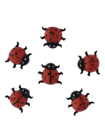 Katicabogár öntapadós poly 2-8x2-4x1-3cm piros-fekete S/6
