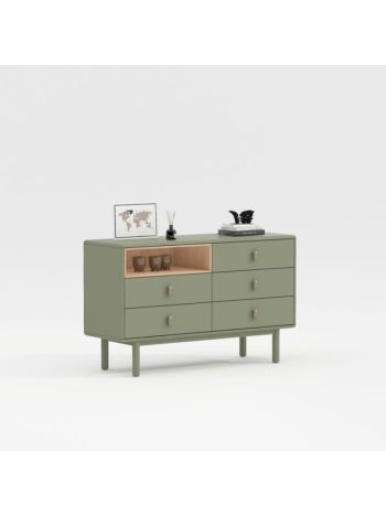 Komód mdf- poliuretán 120x40x75 cm zöld