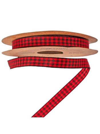 Kockás szalag 10mm x 10m - Piros/Fekete