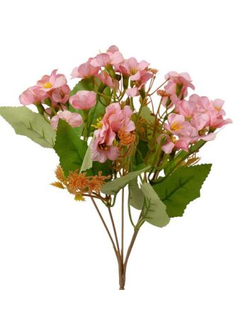 Kisvirágos selyemvirág csokor- 28cm magas - Rózsaszín