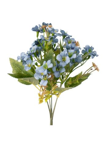 Kisvirágos selyemvirág csokor- 28cm magas - Kék