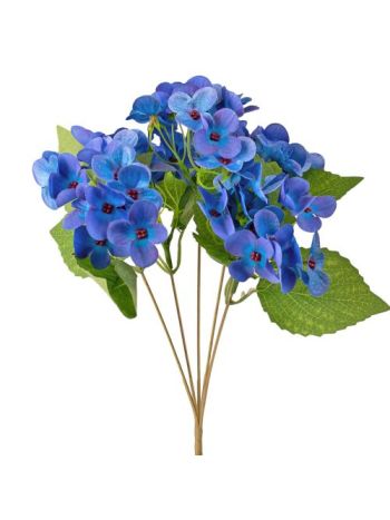 Hortenzia selyemvirág csokor- 34cm magas - Kék