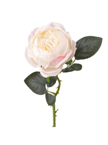 Bazsarózsa selyemvirág szál- 51cm magas - Fehér