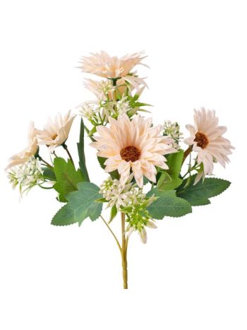 Gerbera selyemvirág csokor- 29cm magas - Ekrü