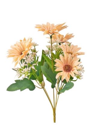 Gerbera selyemvirág csokor- 29cm magas - Krém