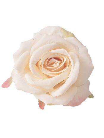 Rózsa selyemvirág fej- 9cm - Fehér