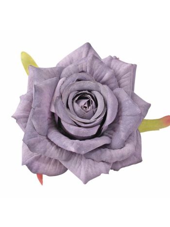 Rózsa selyemvirág fej- 9cm - Levendula lila