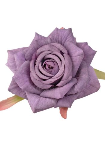 Rózsa selyemvirág fej- 9cm - Sötétlila