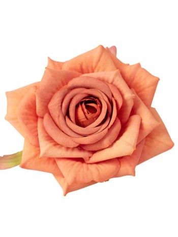 Rózsa selyemvirág fej- 9cm - Narancs