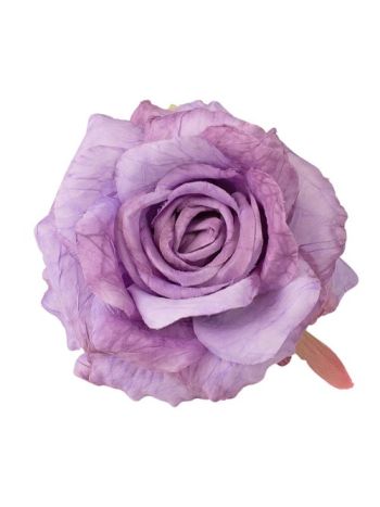 Rózsa selyemvirág fej- 11cm - Levendula lila