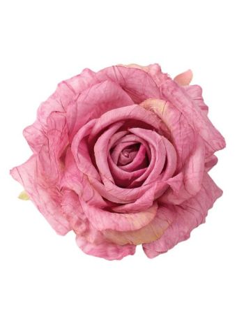 Rózsa selyemvirág fej- 11cm - Sötét rózsaszín