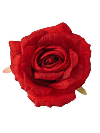 Rózsa selyemvirág fej- 11cm - Piros