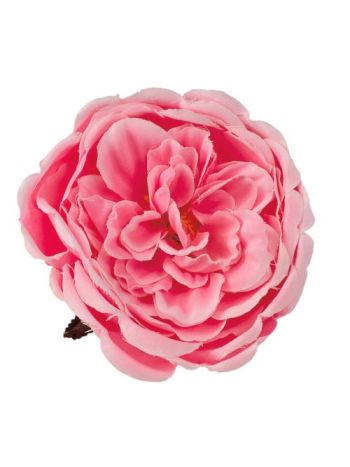 Angol rózsa selyemvirág fej- 10.5cm - Fehér / Rózsaszín