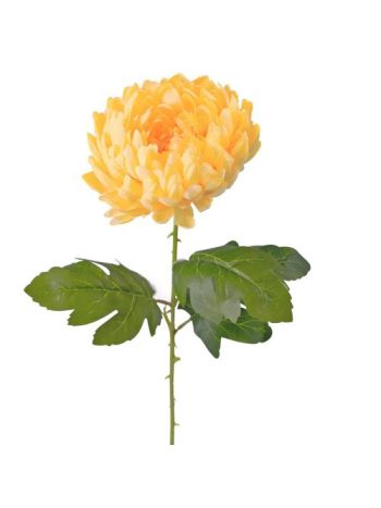 Krizantém selyemvirág szál- 65cm magas- virágfej átmérő: 14cm - Sárga