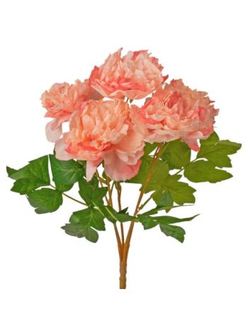 Bazsarózsa selyemvirág csokor- 5 fejes- 47cm magas