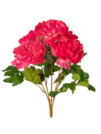 Bazsarózsa selyemvirág csokor- 5 fejes- 47cm magas- virágfej átmérő: 11cm - Pink