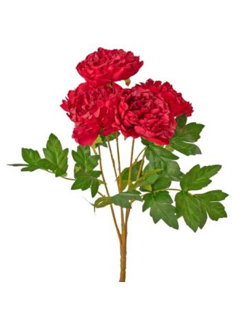 Bazsarózsa selyemvirág csokor- 5 fejes- 47cm magas