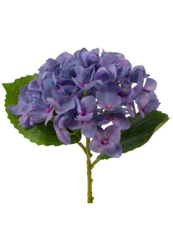 Hortenzia ág- 21cm magas- virágfej átmérő: 15cm - Kékes lila