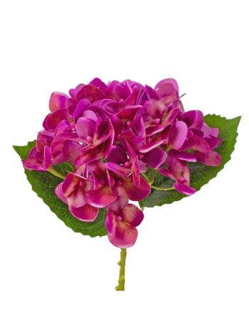 Hortenzia ág- 21cm magas- virágfej átmérő: 15cm - Lila