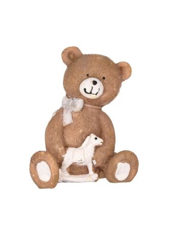 Maci hintalóval ülő- poly- 5-7x4-5x5-8 cm- barna