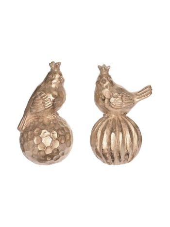 Madár koronával- kerámia- 8x7-5x13-5 cm- arany- 2 féle- SSS