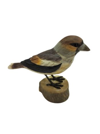 Madár poly 15x5x13 cm barna- szürke
