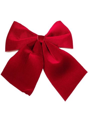 Bordázott bársony masni- 28 x 34cm - Piros