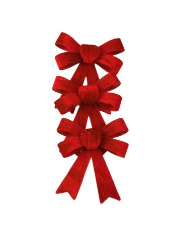 Bársony masni készlet- 9 x 10cm- 3db. - Világos bordó